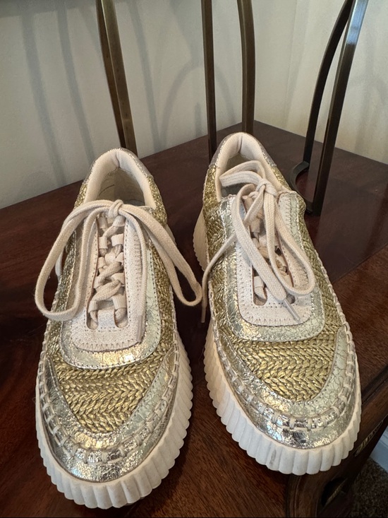 Dolce Vita Shoes - Dolce Vita Metallic Gold and Cream Platform Sneakers